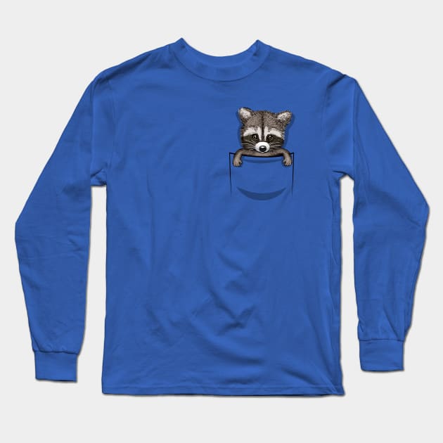 Pocket Racoon Long Sleeve T-Shirt by albertocubatas